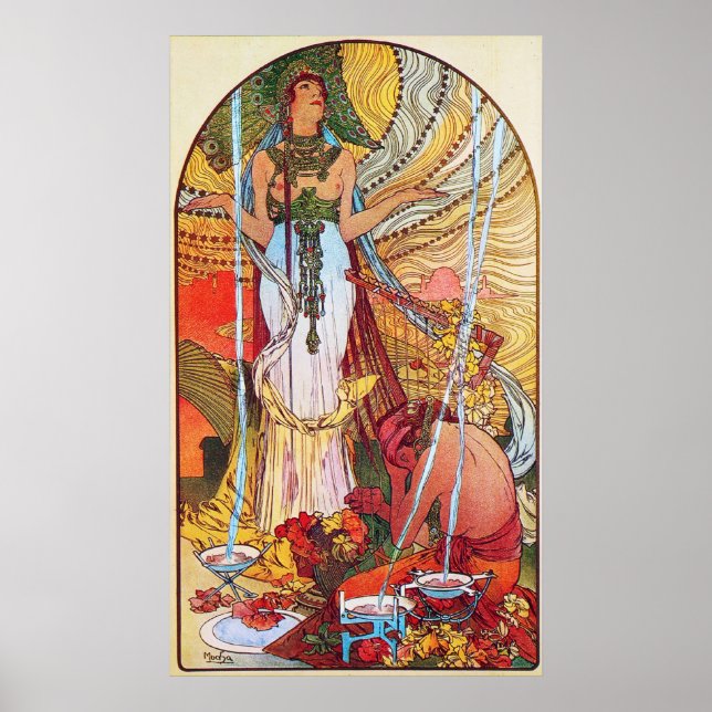 Poster Alphonse Mucha Peacock (Devant)