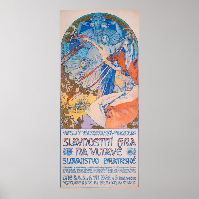 Poster Alphonse Mucha pour Sokol Festival (1926) (Devant)