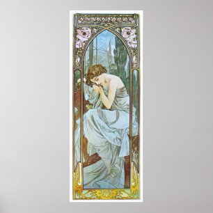 Poster Alphonse Mucha. Repos De La Nuit/Sciage Nocturne