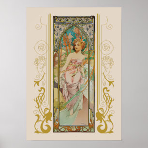 Poster Alphonse Mucha - Réveil matinal