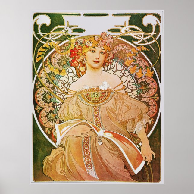 Poster Alphonse Mucha Reverie Daydream (Devant)