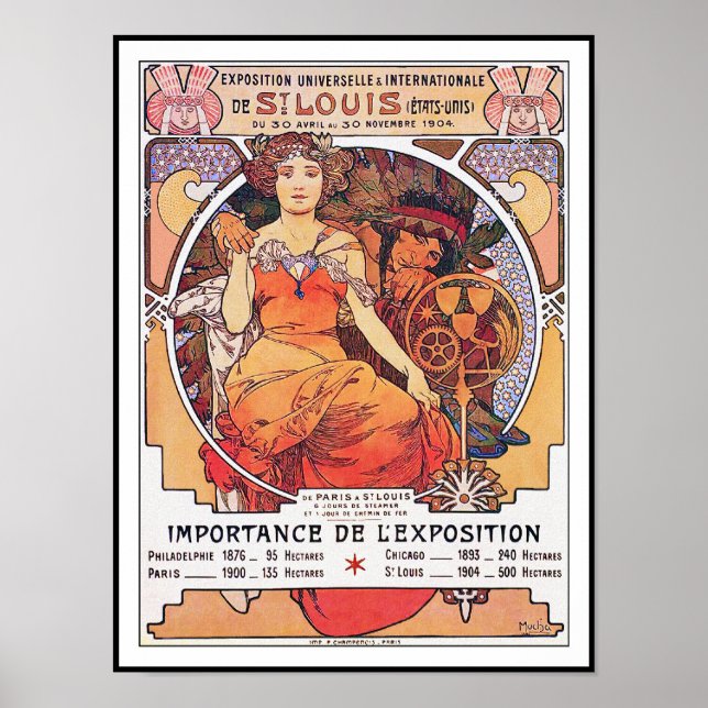 Poster Alphonse Mucha - Salon mondial 1904 St. Louis (Devant)