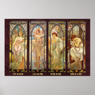 Poster Alphonse Mucha, The Times of the Day