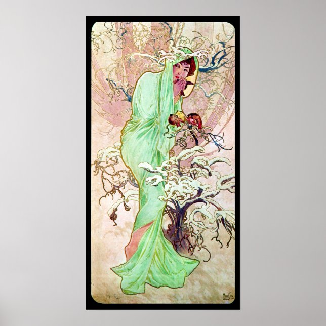 Poster Alphonse Mucha Winter II (Devant)