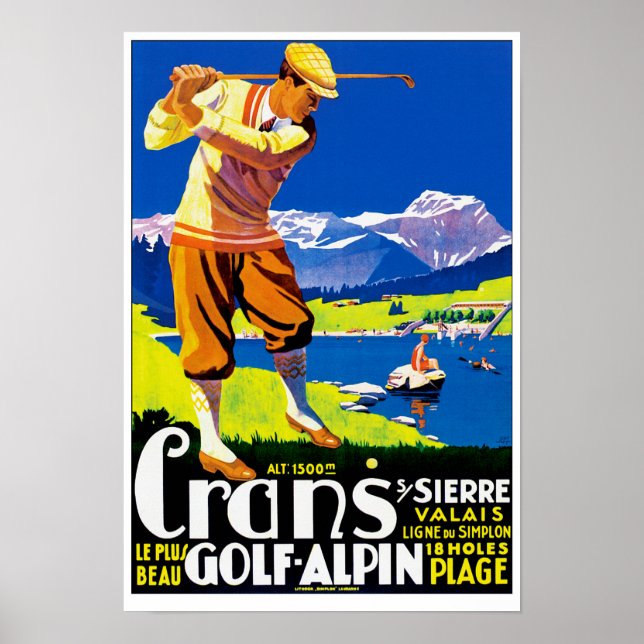 Poster Alpin de Crans Golf (Devant)