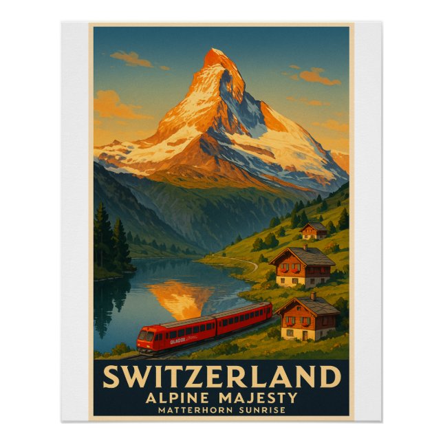 Poster Alpine Majesty - Matterhorn Sunrise (Devant)