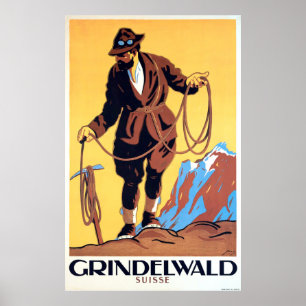 Poster Alpiniste en Grindelwald, Suisse