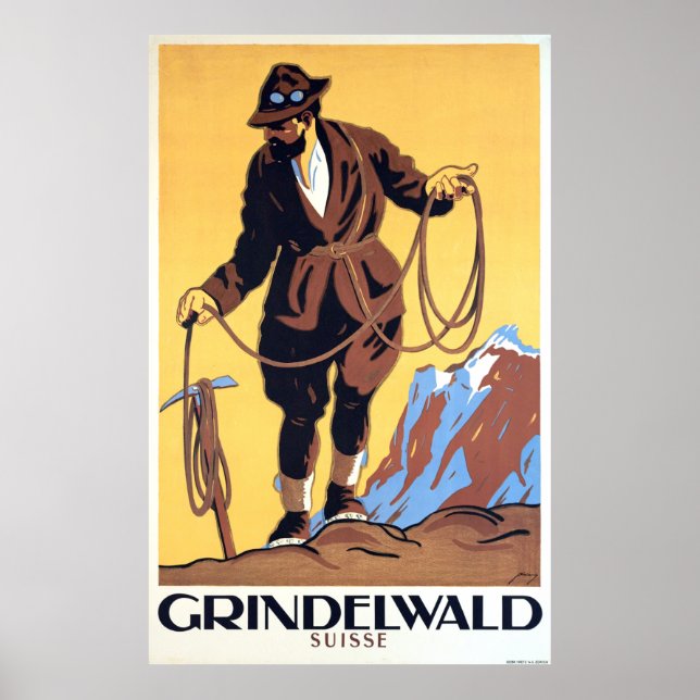 Poster Alpiniste en Grindelwald, Suisse (Devant)
