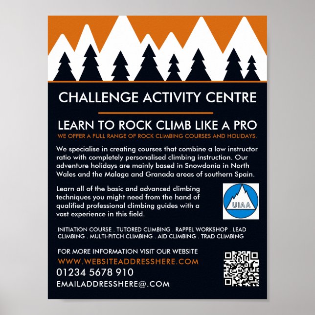 Poster Alpiniste, Randonnée et Escalade, Aventure (Devant)