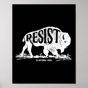 Poster Alt Us National Park Résiste Service T Shirt Bison