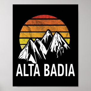 Poster Alta Badia Dolomites Italie Station de ski Snowboa