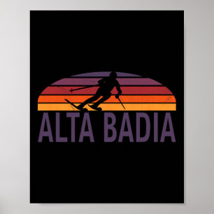 Poster Alta Dia Dolomites Italie Station de ski Snowboard