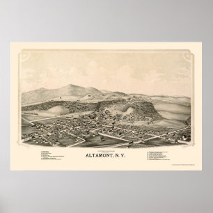 Poster Altamont, NY Carte panoramique - 1889