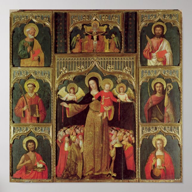 Poster Altesse de la Vierge du Rosaire, c.1500 (Devant)