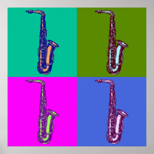 Poster Alto Saxophone Pop Art