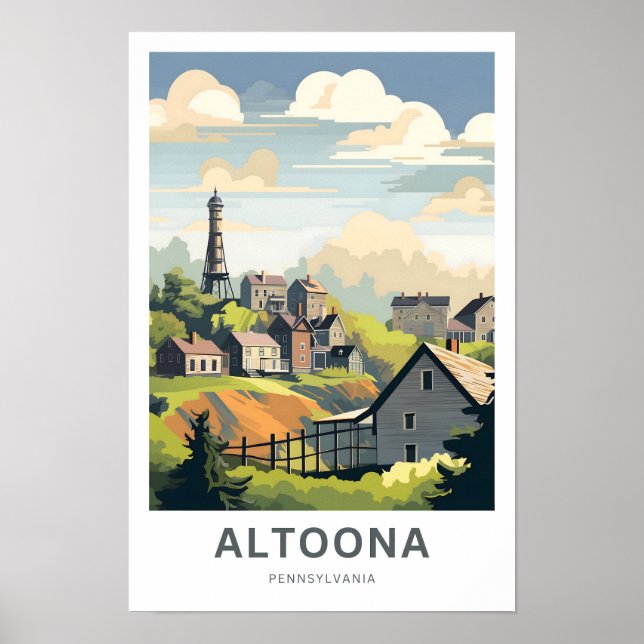 Poster Altoona Pennsylvania Travel Print (Devant)