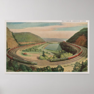 Poster Altoona, Pennsylvanie, le Curv en fer à cheval