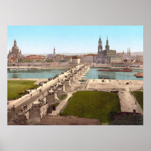 Poster Altstadt Old City Dresden Vue du ministère de la G