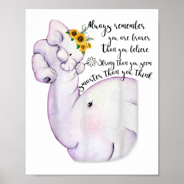 Poster Always Remember You Are Braver Than You Believe Mo (Devant)