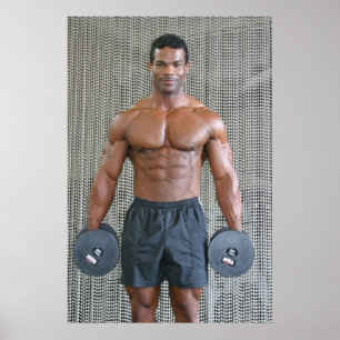Poster, AM021, Anthony Marmon with Weights Poster