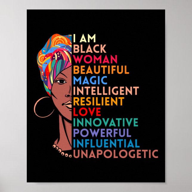 Poster Am Black Woman Africain-American Cadeau Histoire n (Devant)