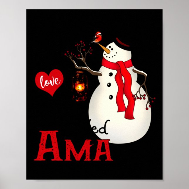 Poster Ama Snowman Xmas Happy Family New Snowman Merry Ch (Devant)
