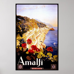 Poster Amalfi ~ Italia ~ Canvas de Voyage Italien Vintage