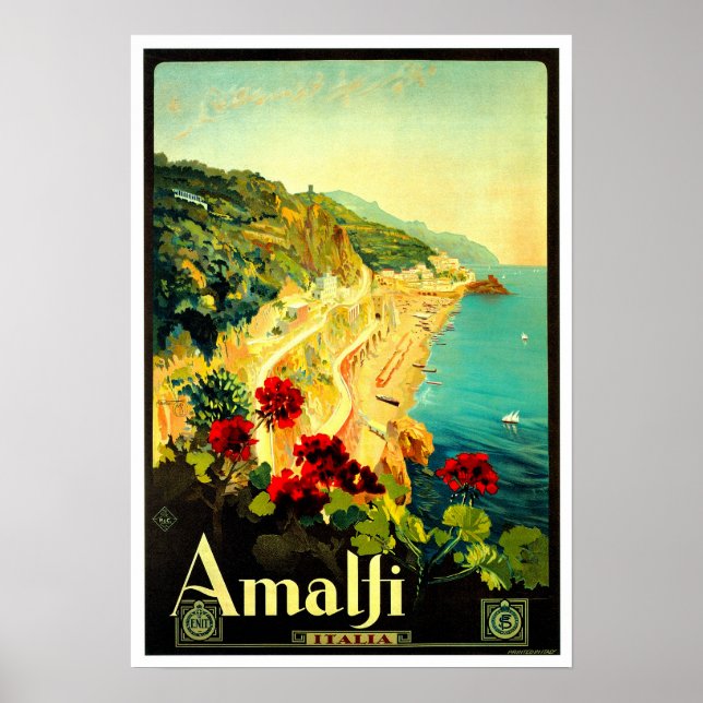 Poster Amalfi Italie Italia VintageTravel Publicité (Devant)