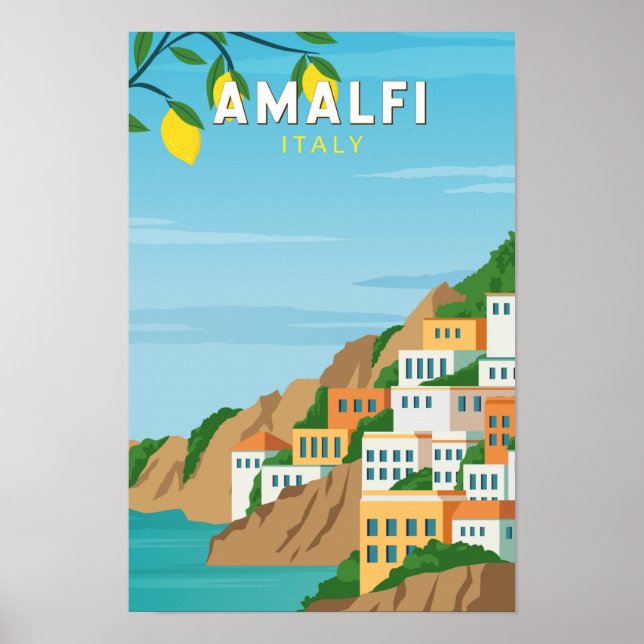 Poster Amalfi Italie Retro Voyage Art Vintage (Devant)