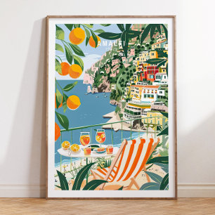 Poster Amalfi Travel Print, Italie Amalfi Coast Wall Art