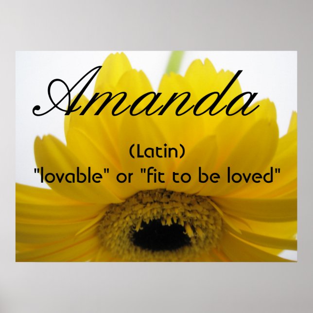 Poster Amanda Nom Signification (Devant)