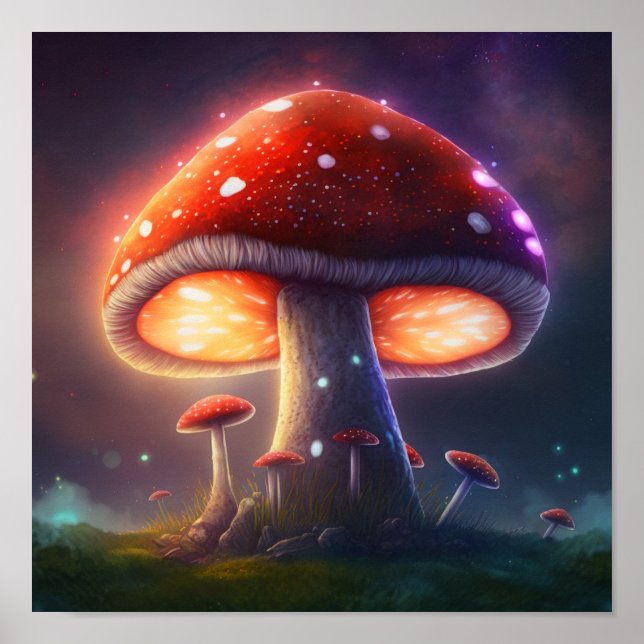 Poster Amanita Muscaria cosmique (Devant)