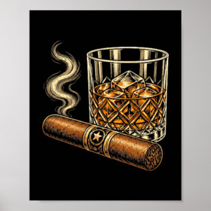 Poster Amant de cigare drôle recto-verso Je serai dans la