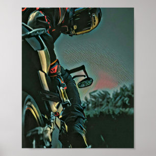 Poster amant de course de moto cadeau
