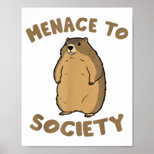 Poster Amant de la marmotte faune animale marmotte fléau