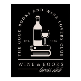 Poster Amantes du vin et des livres, lecture de filles so