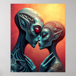 Poster Amants Aliens Sci-Fi