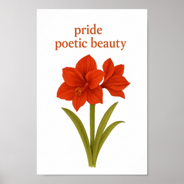Poster Amaryllis — Fierté, beauté poétique (Devant)