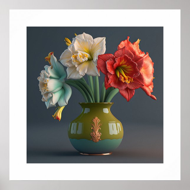 Poster Amaryllis Flowers (Front)