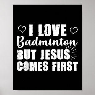 Poster Amateur de badminton Jésus passe avant l'église de