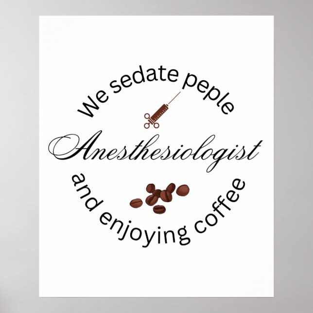 Poster Amateur de café anesthésiste (Devant)