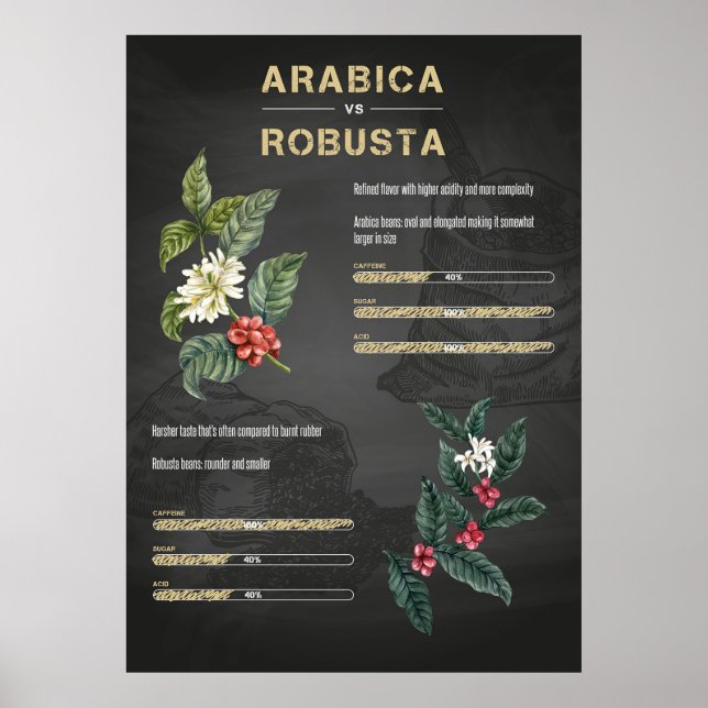 Poster Amateur de café Café Arabica Robusta (Devant)