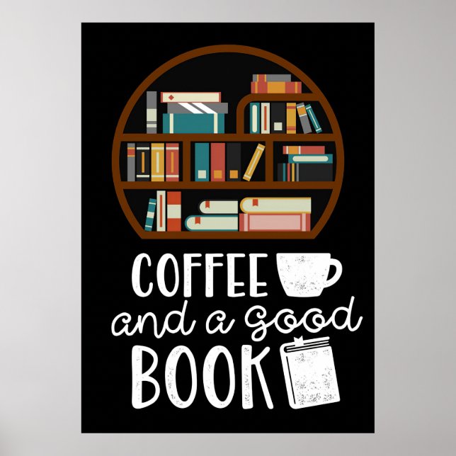 Poster Amateur de café Café et bons livres (Devant)