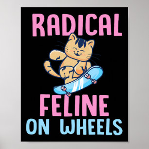 Poster Amateur de chat patineur skateboard skateboardeur