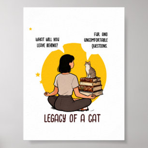 Poster Amateur de chats livresque Humour intellectuel Cit