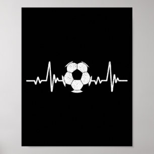 Poster Amateur de football Battement de coeur Vintage Ret