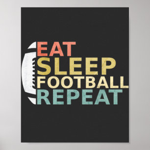 Poster Amateur De Football Mange Sleep Football Répétitio