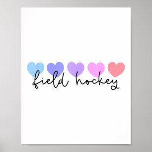 Poster Amateur de hockey sur gazon Cœur Femmes ou filles 