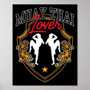 Poster Amateur de Muay Thai Boxe Arts Martiaux Combattant