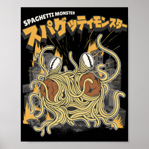 Poster Amateur de pâtes Spaghetti monstre anime